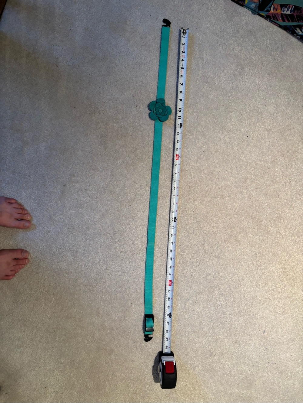 Floral Accent Women’s Belt in Teal purchased from a vintage boutique in Montreal
